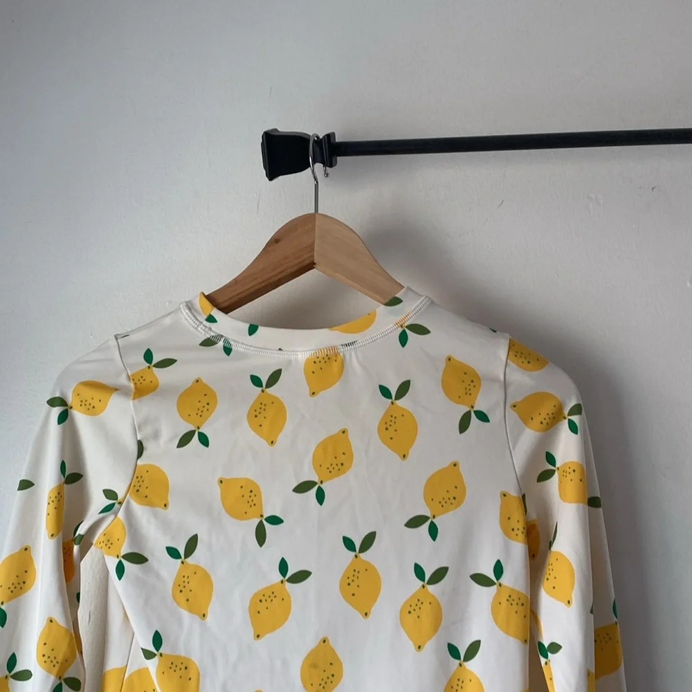 Hanna Andersson 12 Kids Lemon Print Rashguard